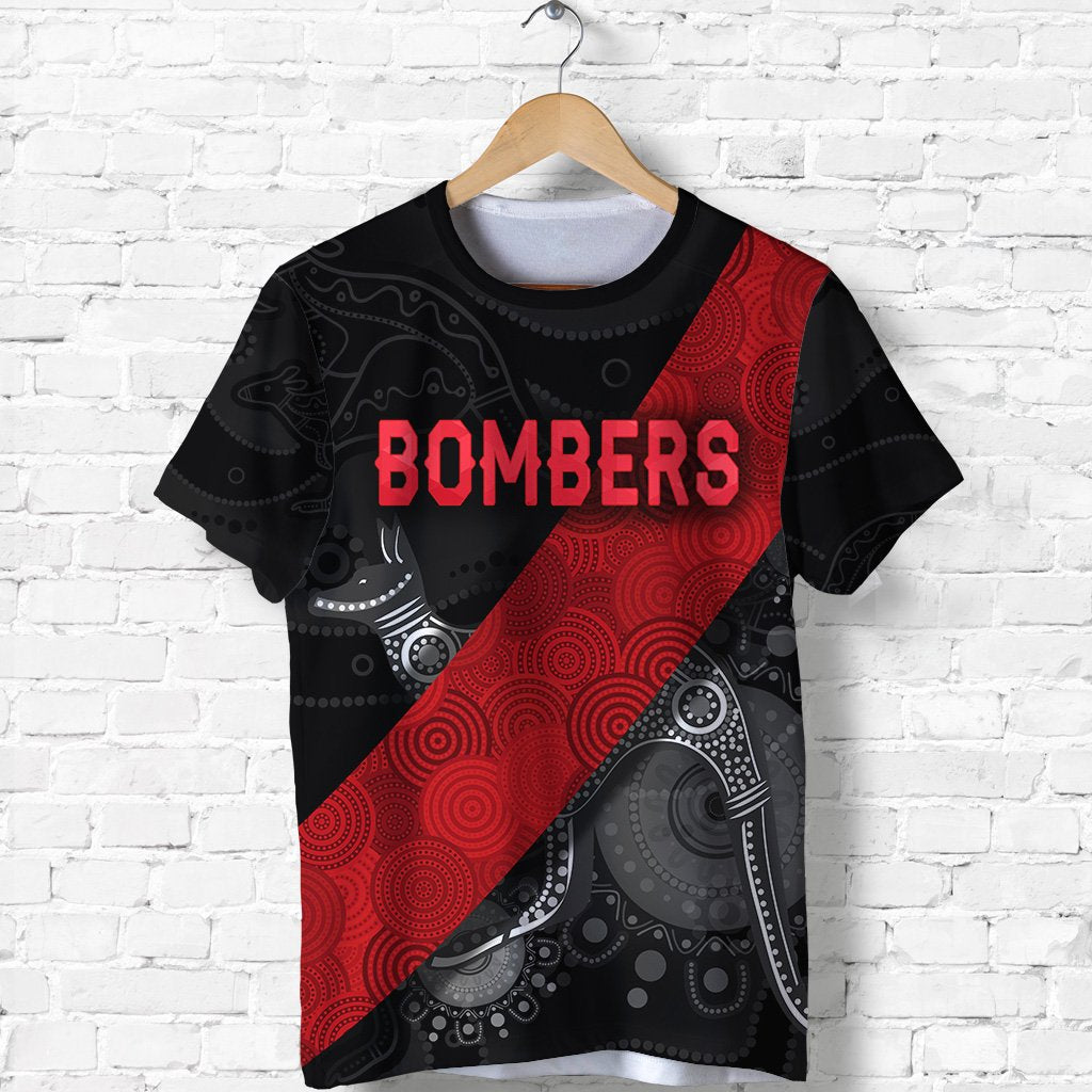 Essendon T shirt Indigenous Bombers - Black - Vibe Hoodie Shop