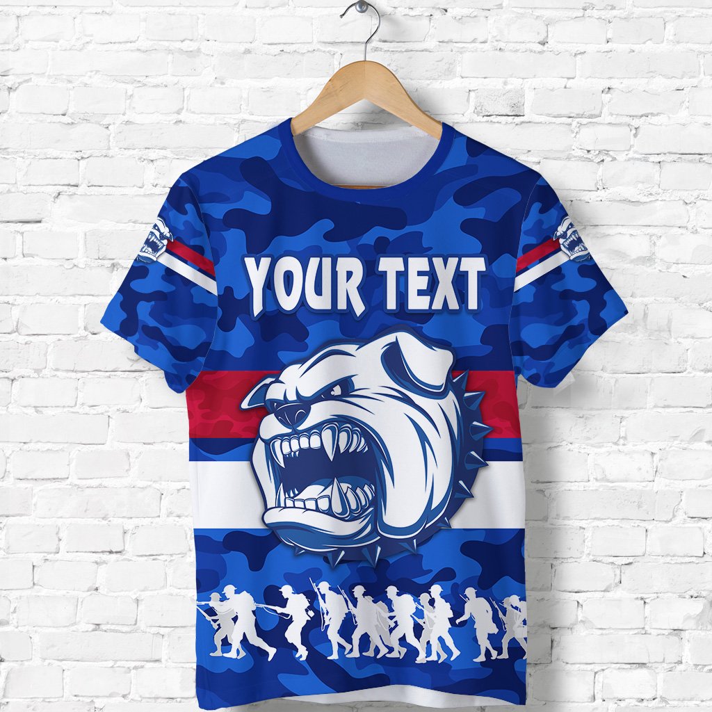 (Custom Personalised) Western Bulldogs T shirt ANZAC Vibes - Vibe Hoodie Shop