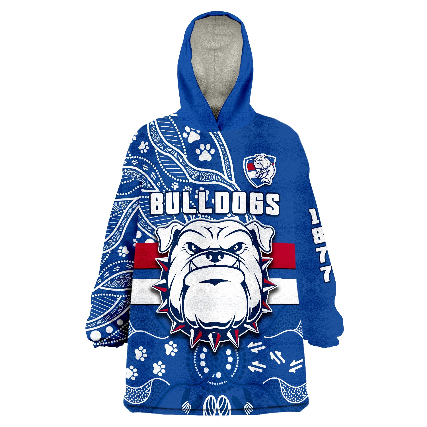 Bulldogs Football Scraggers 1877 Aboriginal Dot Painting Newest Version Wearable Blanket Hoodie - Vibe Hoodie Shop