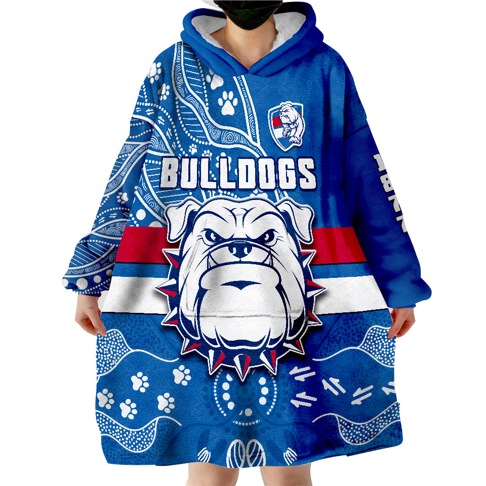 Bulldogs Football Scraggers 1877 Aboriginal Dot Painting Newest Version Wearable Blanket Hoodie - Vibe Hoodie Shop