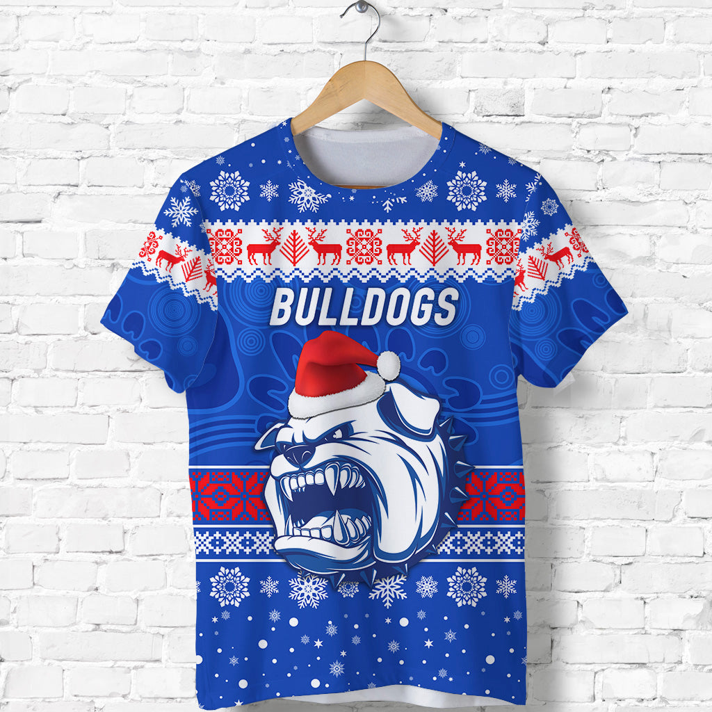 (Custom Personalised) Western Bulldogs T shirt Christmas Simple Style - Vibe Hoodie Shop