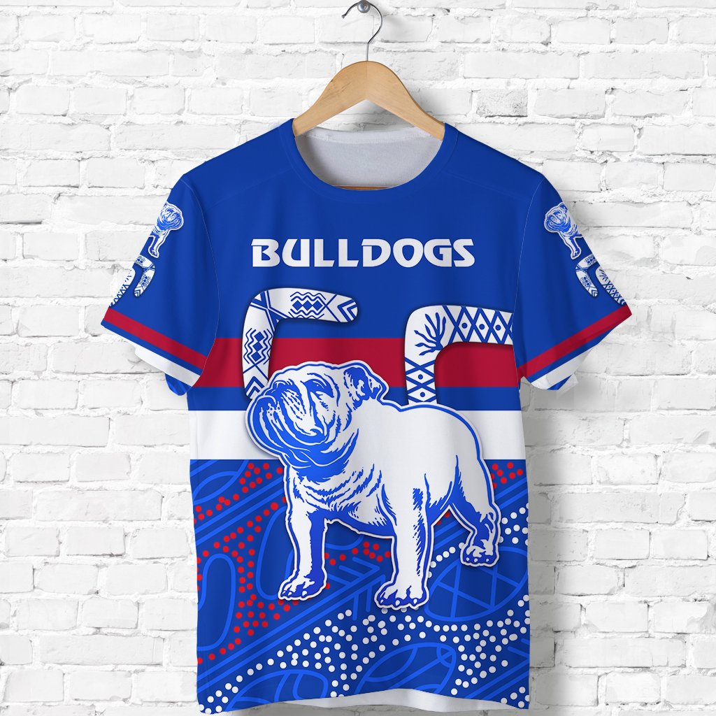 (Custom Personalised) Western T shirt Bulldogs Indigenous Simple Style, Custom Text And Number - Vibe Hoodie Shop