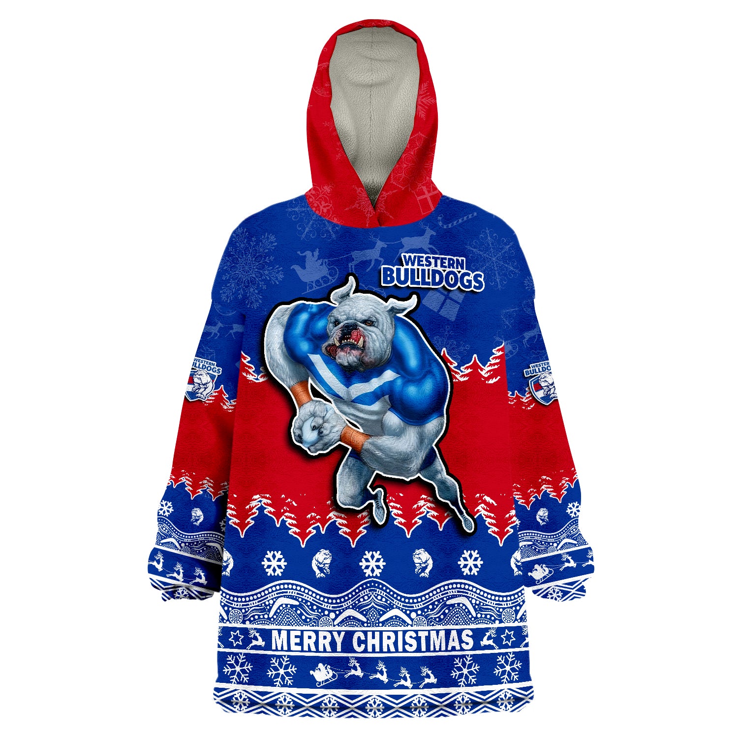 Bulldogs Unique Winter Season Dogs Merry Christmas Wearable Blanket Hoodie - Vibe Hoodie Shop