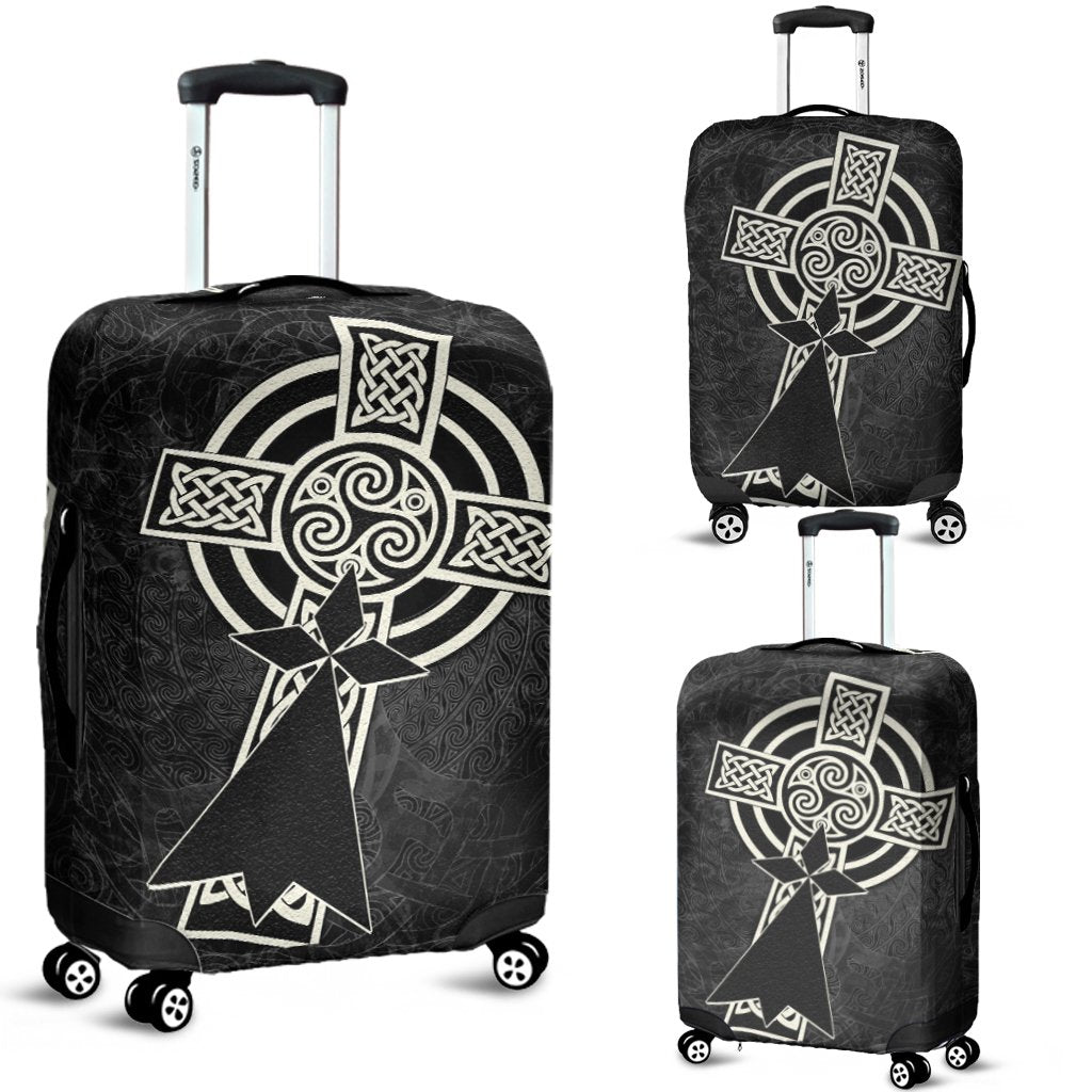 Brittany Celtic Luggage Covers - Celtic Cross and Stoat Ermine Skew Style - Vibe Hoodie Shop