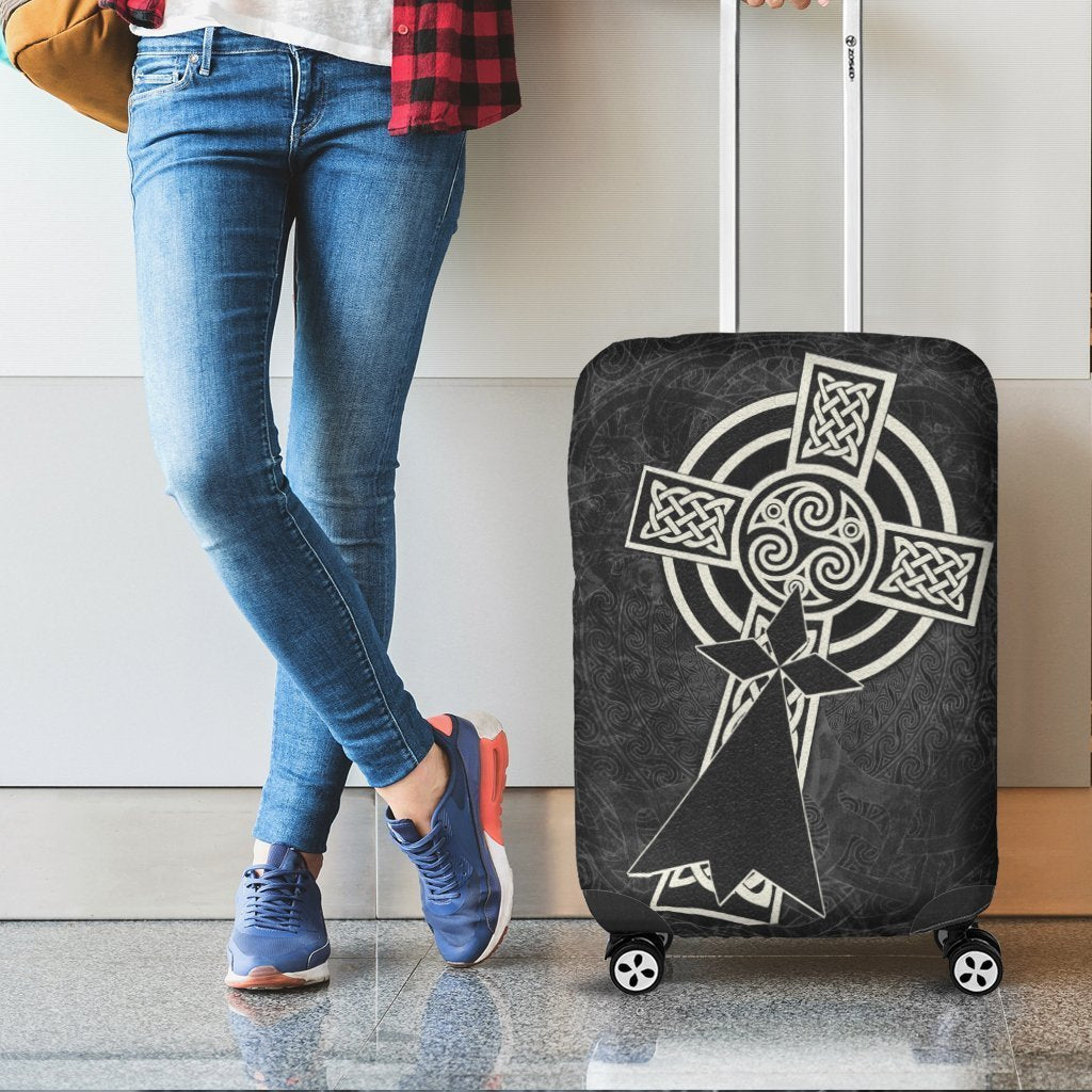 Brittany Celtic Luggage Covers - Celtic Cross and Stoat Ermine Skew Style - Vibe Hoodie Shop