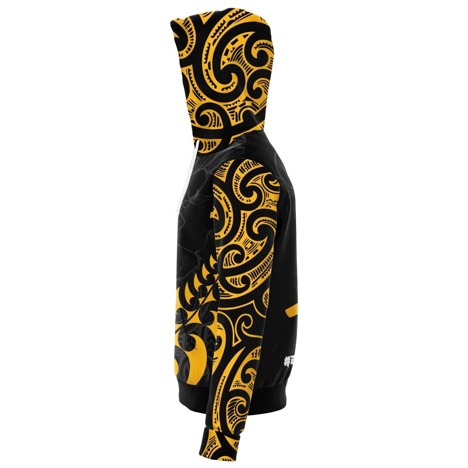 New Zealand Maori Lion Rugby Zip Hoodie - Vibe Hoodie Shop