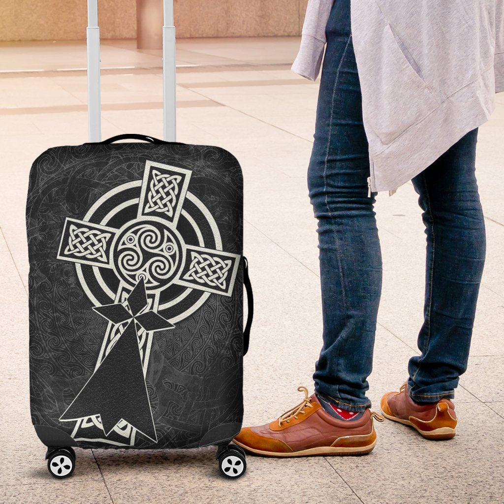 Brittany Celtic Luggage Covers - Celtic Cross and Stoat Ermine Skew Style - Vibe Hoodie Shop