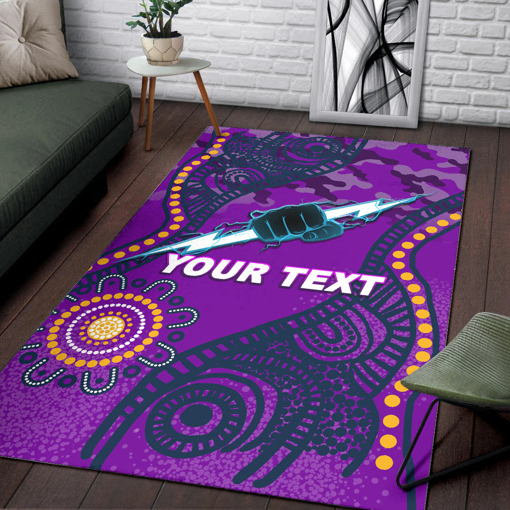 (Custom Personalised) Storm Rugby ANZAC Day Camouflage Indigenous Art Area Rug - - Vibe Hoodie Shop