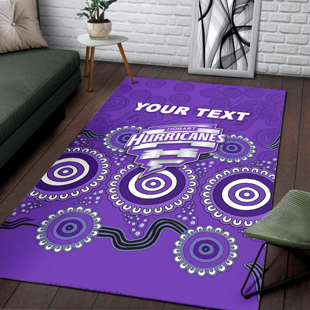 (Custom Personalised) Hobart Hurricanes Aboriginal Cricket 2022 Area Rug - - Vibe Hoodie Shop