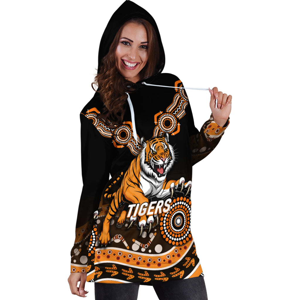 (Custom Personalised) Tigers Rugby 2022 Aboriginal Art Hoodie Dress - - Vibe Hoodie Shop