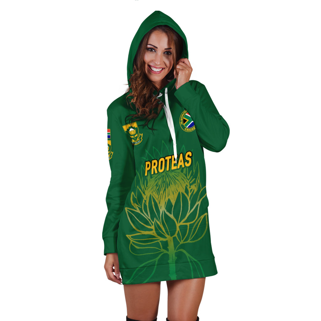 (Custom Personalised) South Africa Cricket Proteas Pride Hoodie Dress - - Vibe Hoodie Shop