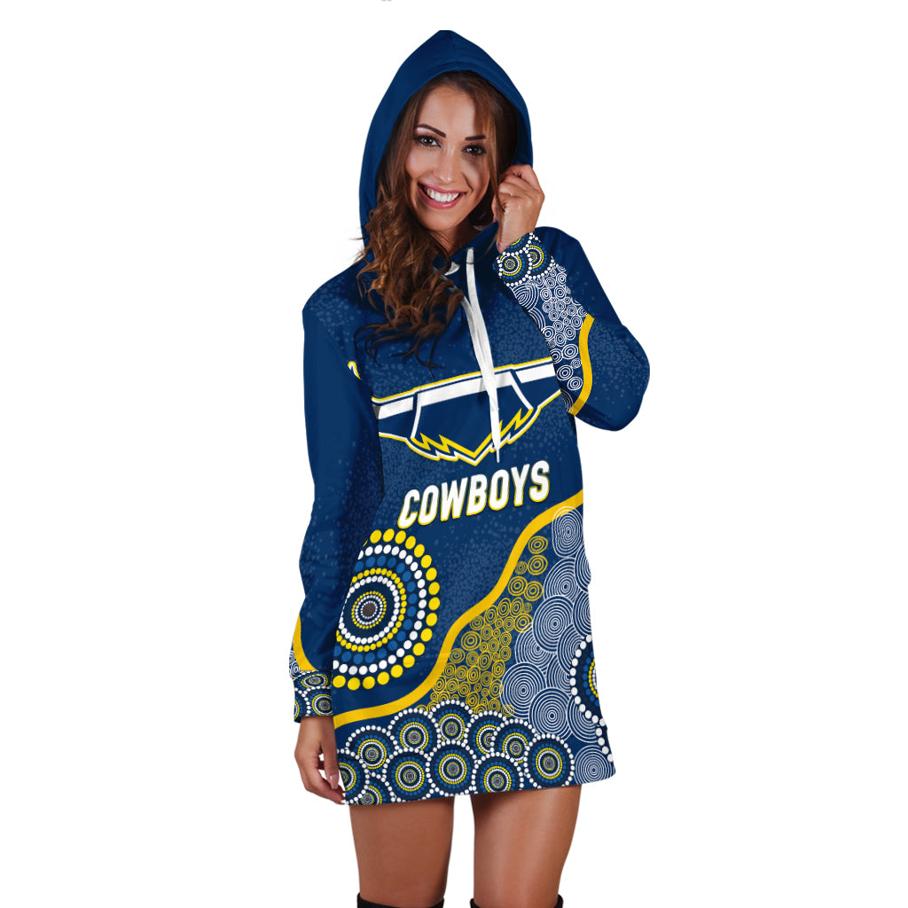 (Custom Personalised) Panthers Rugby 2022 Aboriginal Art Hoodie Dress - - Vibe Hoodie Shop