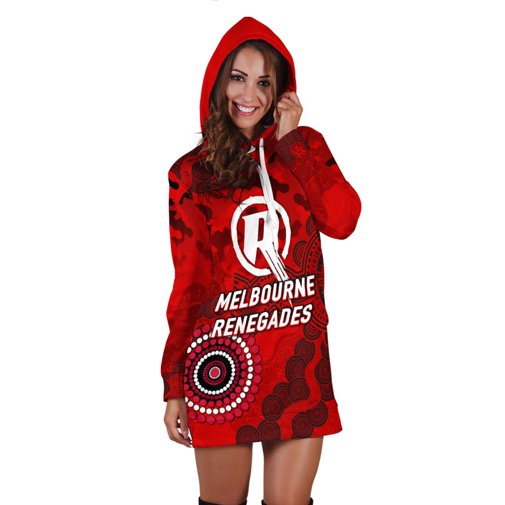 (Custom Personalised) Melbourne Renegades ANZAC Day Aboriginal Hoodie Dress - - Vibe Hoodie Shop