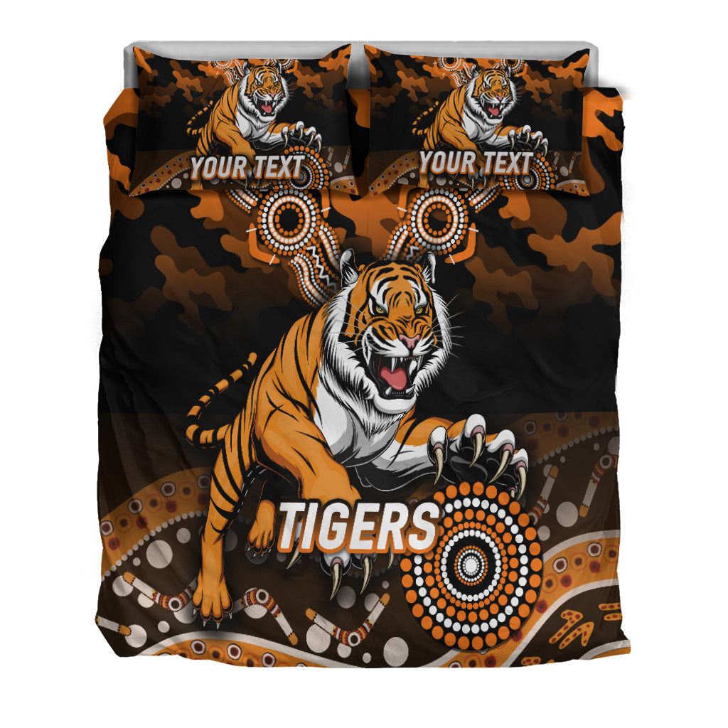(Custom Personalised) Tigers Rugby ANZAC Day Camouflage Indigenous Art Bedding Set - - Vibe Hoodie Shop
