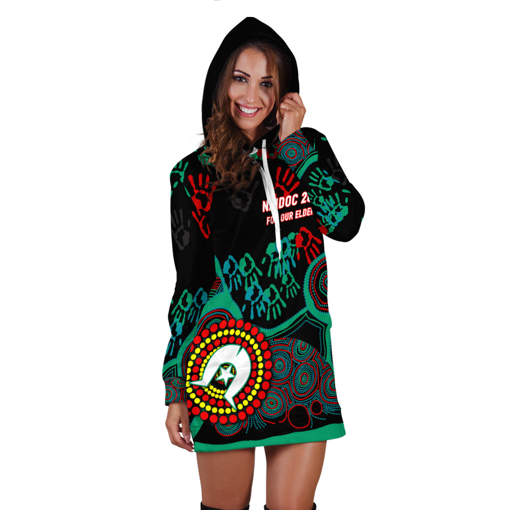 (Custom Personalised) NAIDOC Week 2023 Aboriginal Art For Our Elders Hoodie Dress - - Vibe Hoodie Shop