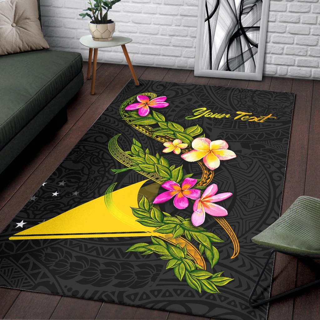 Tokelau Polynesian Custom Personalised Area Rug - Plumeria Tribal - Vibe Hoodie Shop