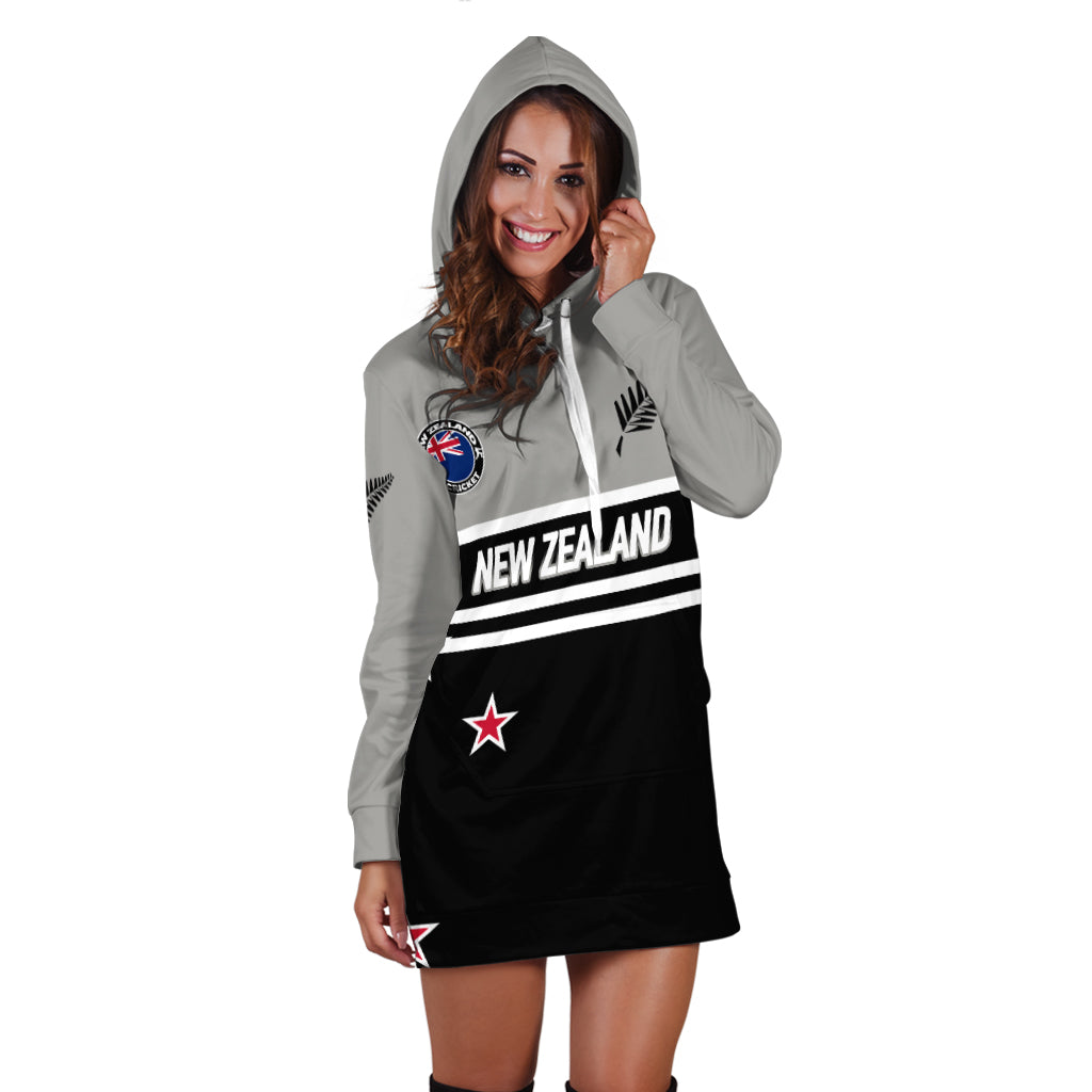 (Custom Personalised) New Zealand Cricket Black Caps Hoodie Dress - - Vibe Hoodie Shop