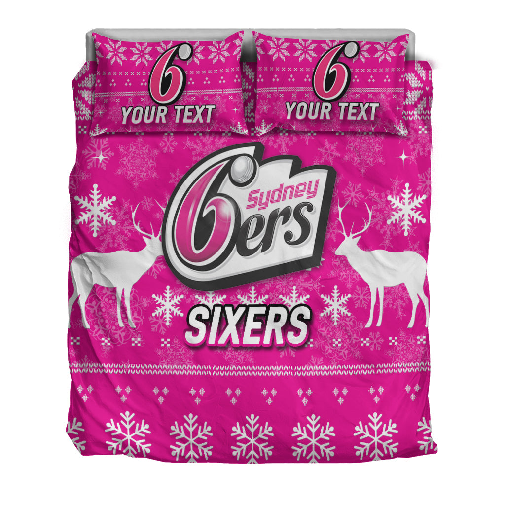 (Custom Personalised) Sydney Sixers Cricket Australian Christmas Ugly Style Bedding Set - - Vibe Hoodie Shop