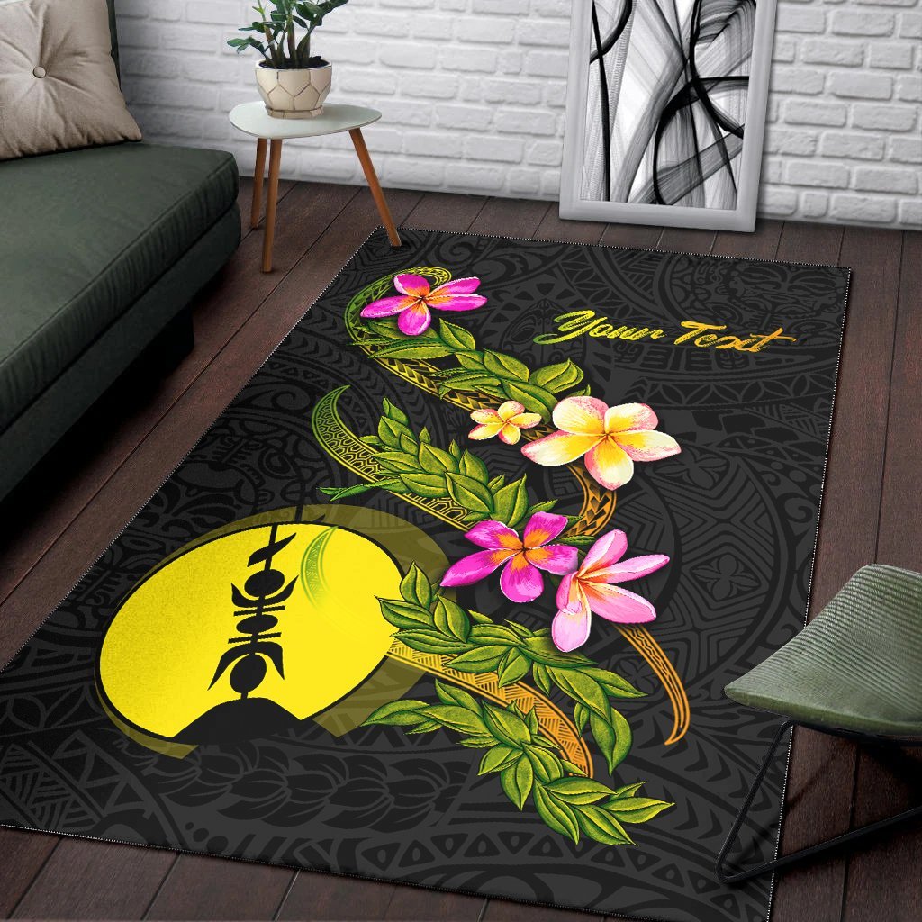 New Caledonia Polynesian Custom Personalised Area Rug - Plumeria Tribal - Vibe Hoodie Shop