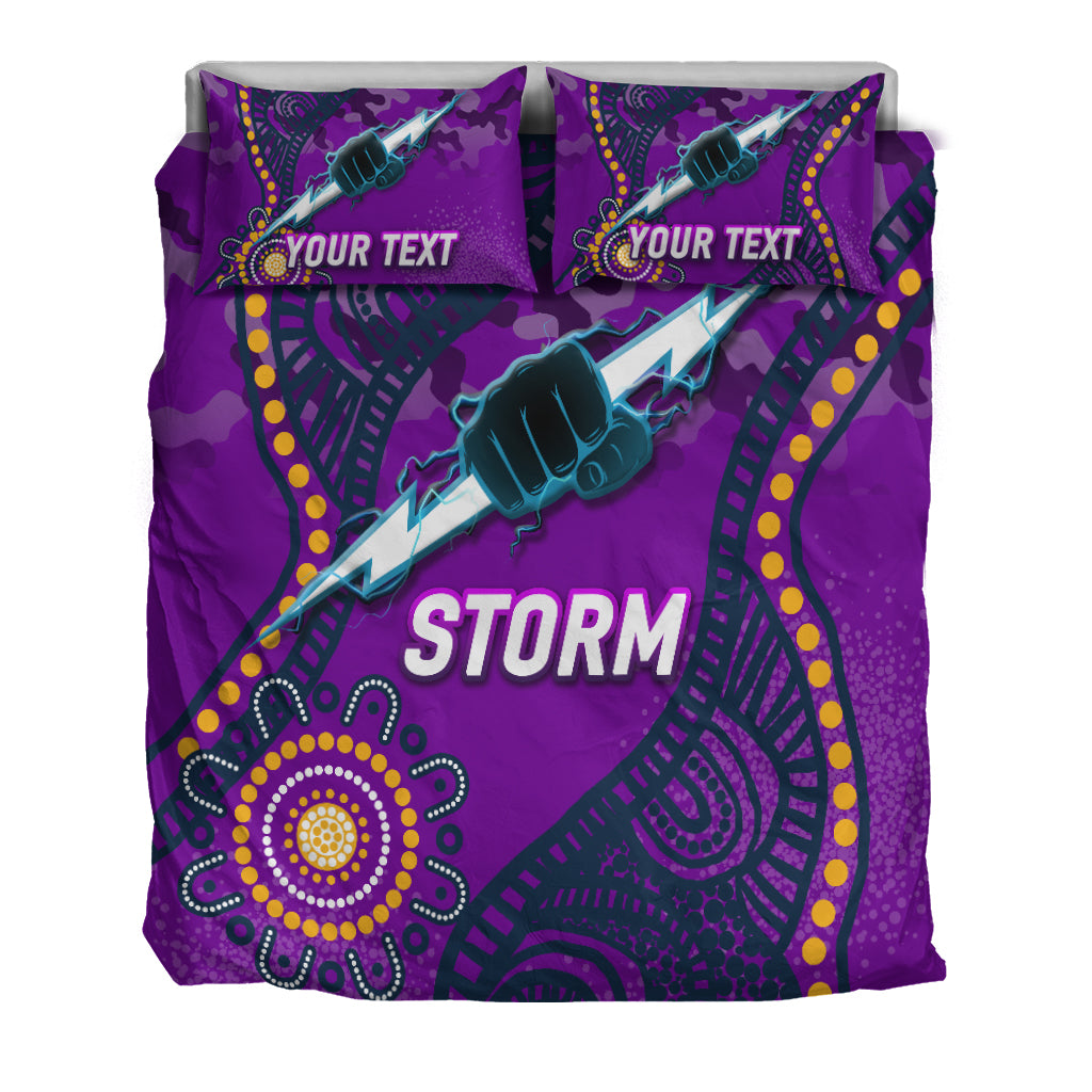 (Custom Personalised) Storm Rugby ANZAC Day Camouflage Indigenous Art Bedding Set - - Vibe Hoodie Shop