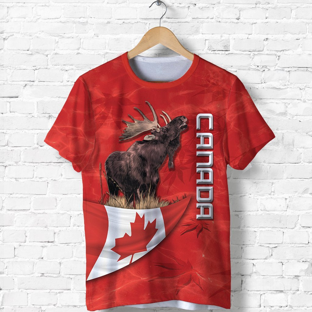 Canada Moose T shirt Maple Leaf - Vibe Hoodie Shop