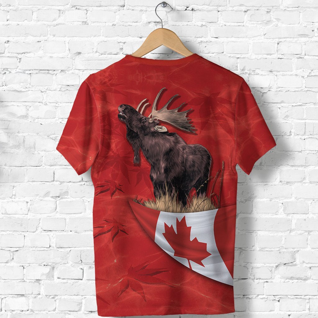 Canada Moose T shirt Maple Leaf - Vibe Hoodie Shop