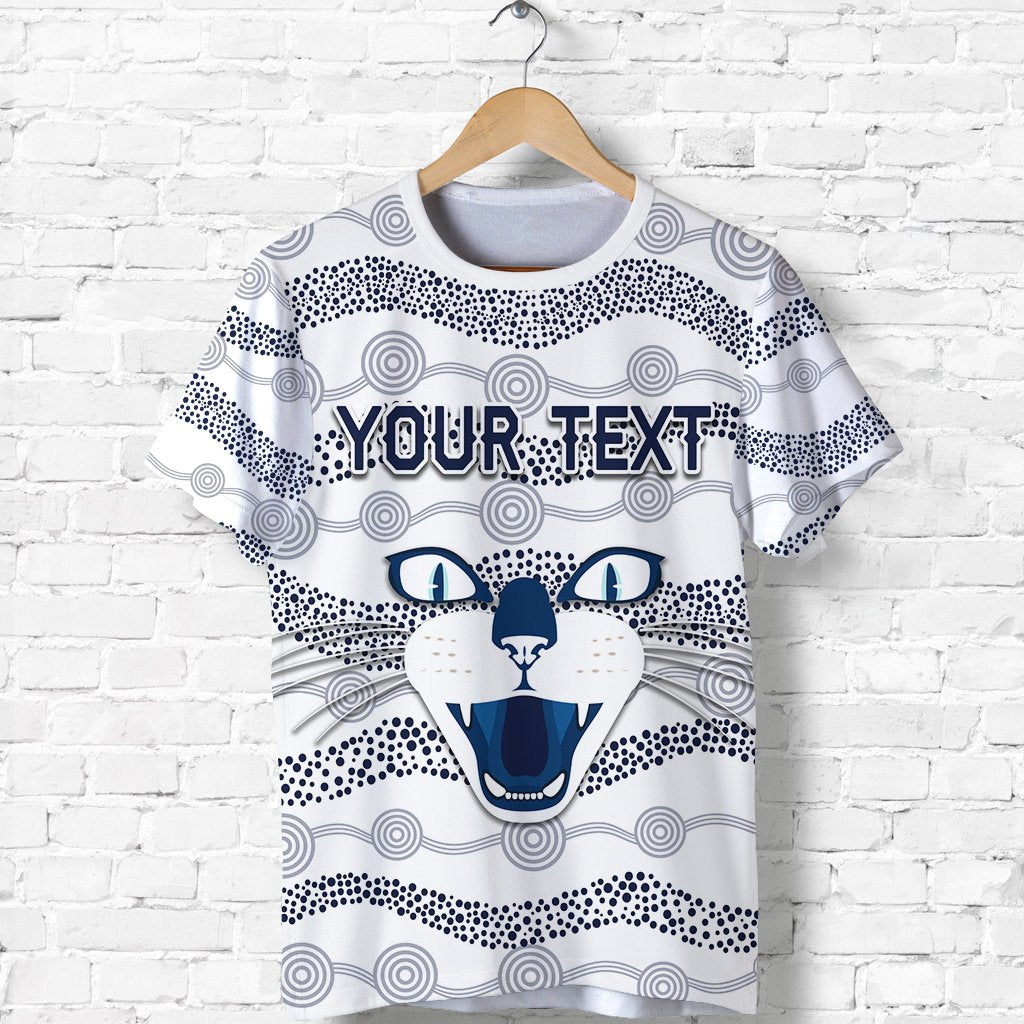 (Custom Personalised) Geelong T shirt Cats Indigenous - White - Vibe Hoodie Shop