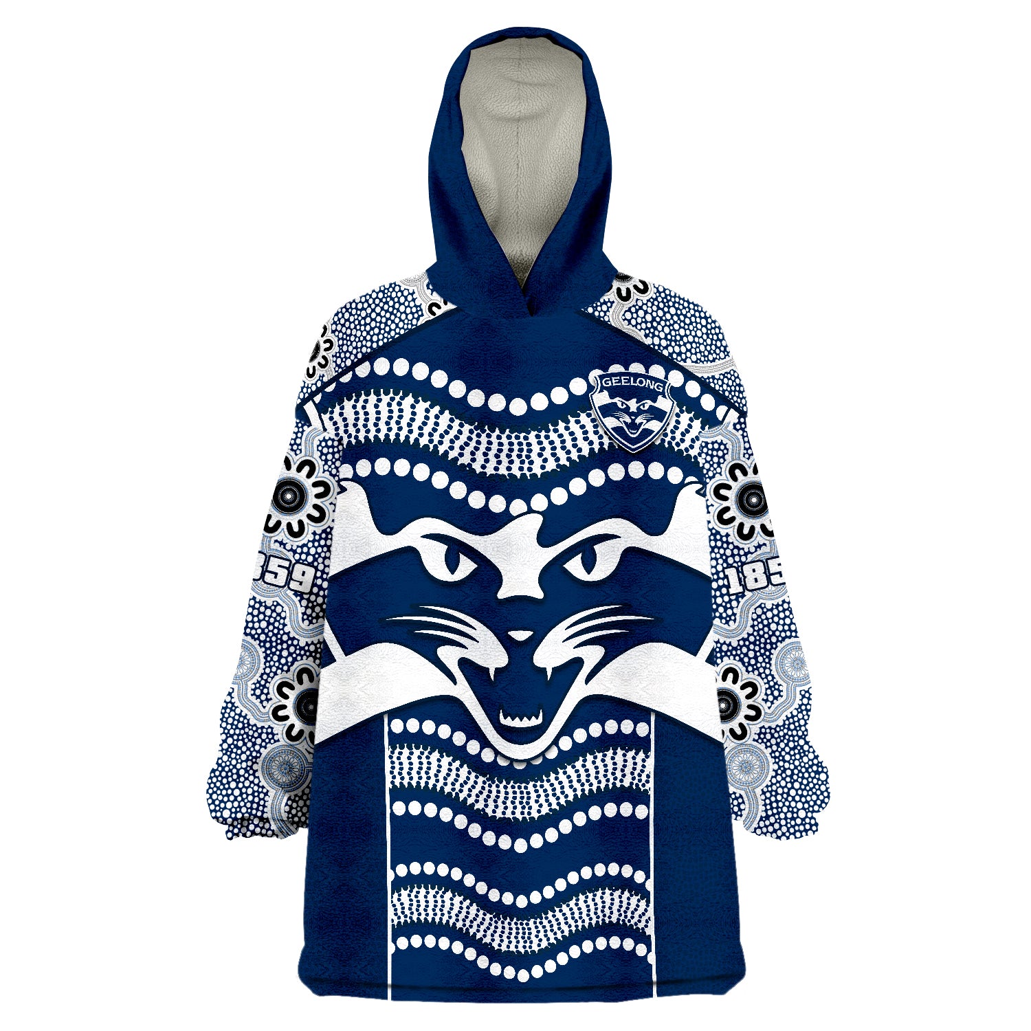 Cats Football Geelong 1859 Indigenous Sporty Version Wearable Blanket Hoodie - Vibe Hoodie Shop