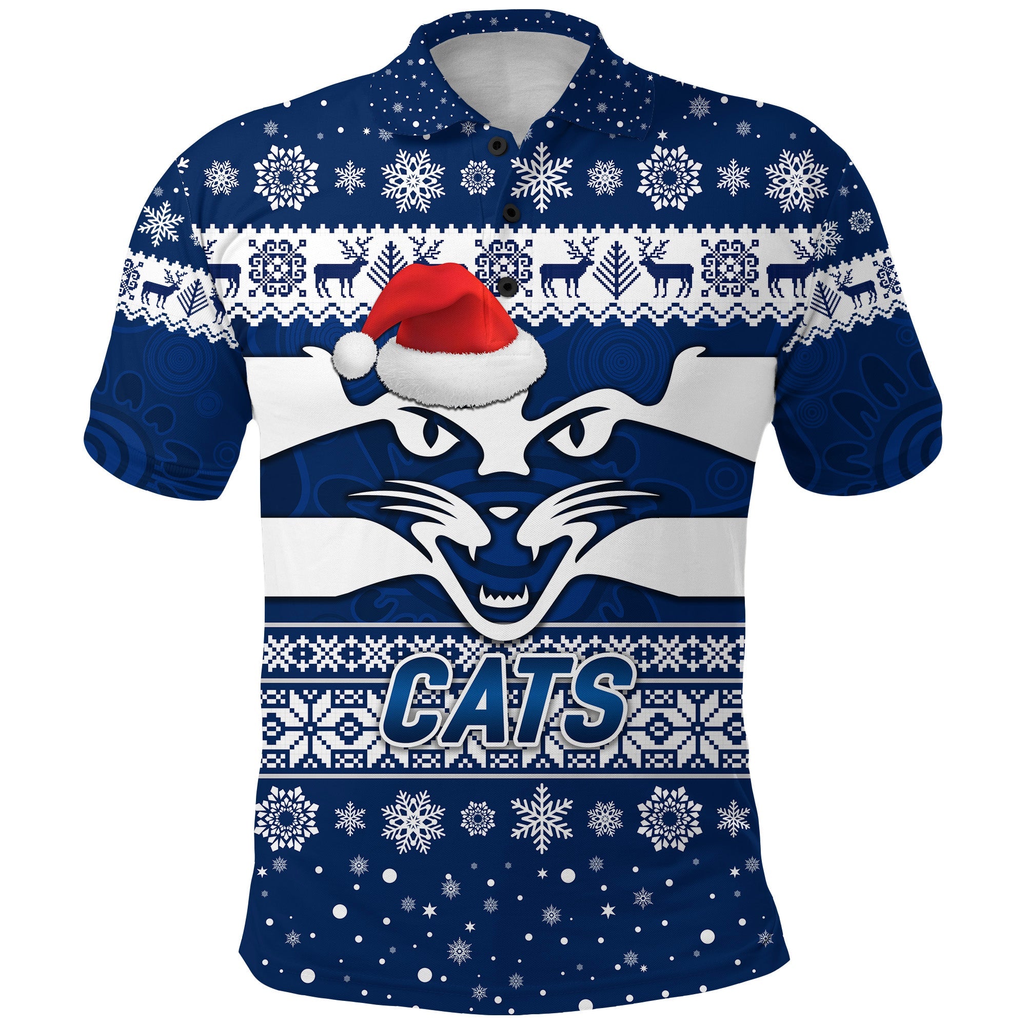 Geelong Cats Polo Shirt Christmas Simple Style - Vibe Hoodie Shop