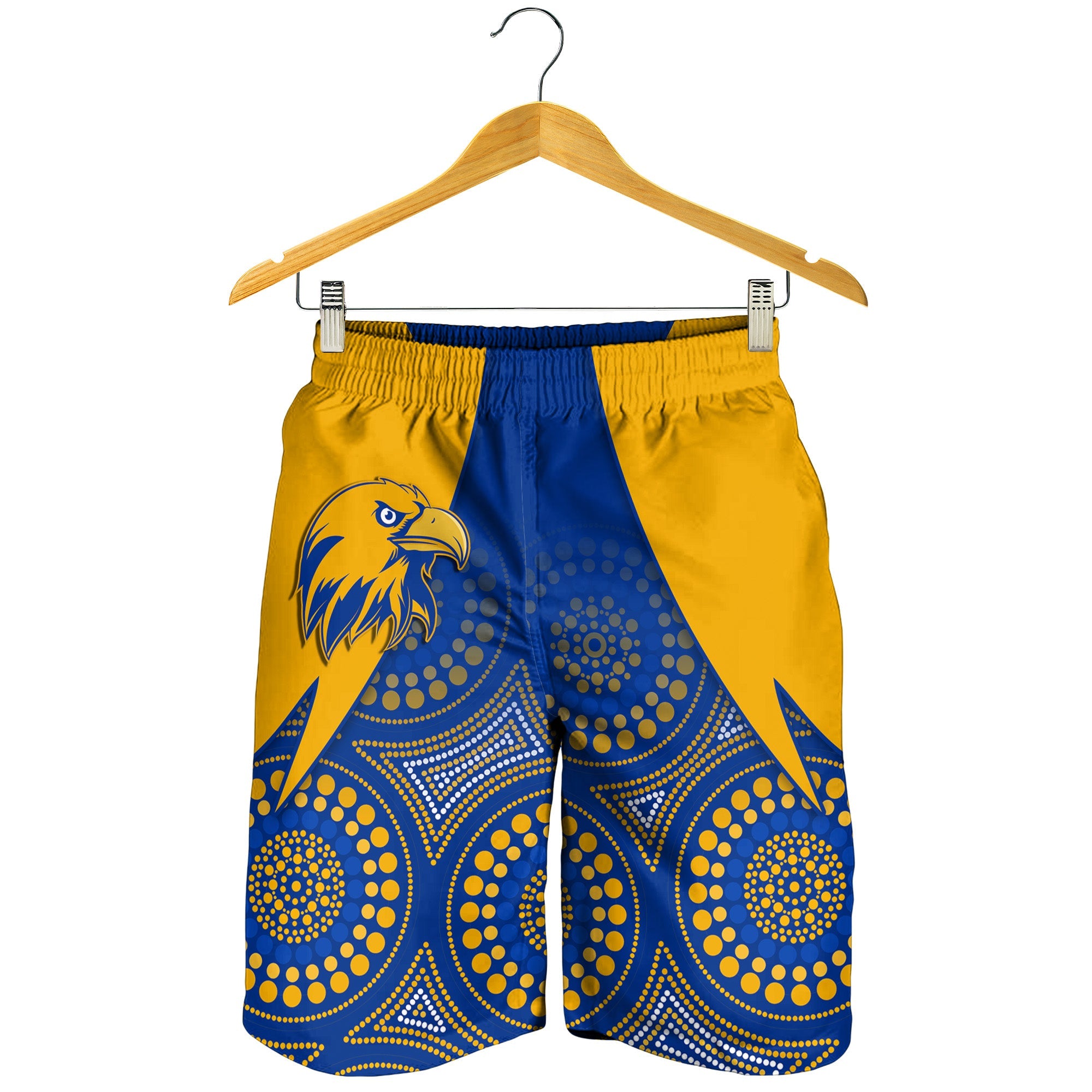 Eagles Indigenous Men Shorts West Coast 2021 Version Gold - Vibe Hoodie Shop