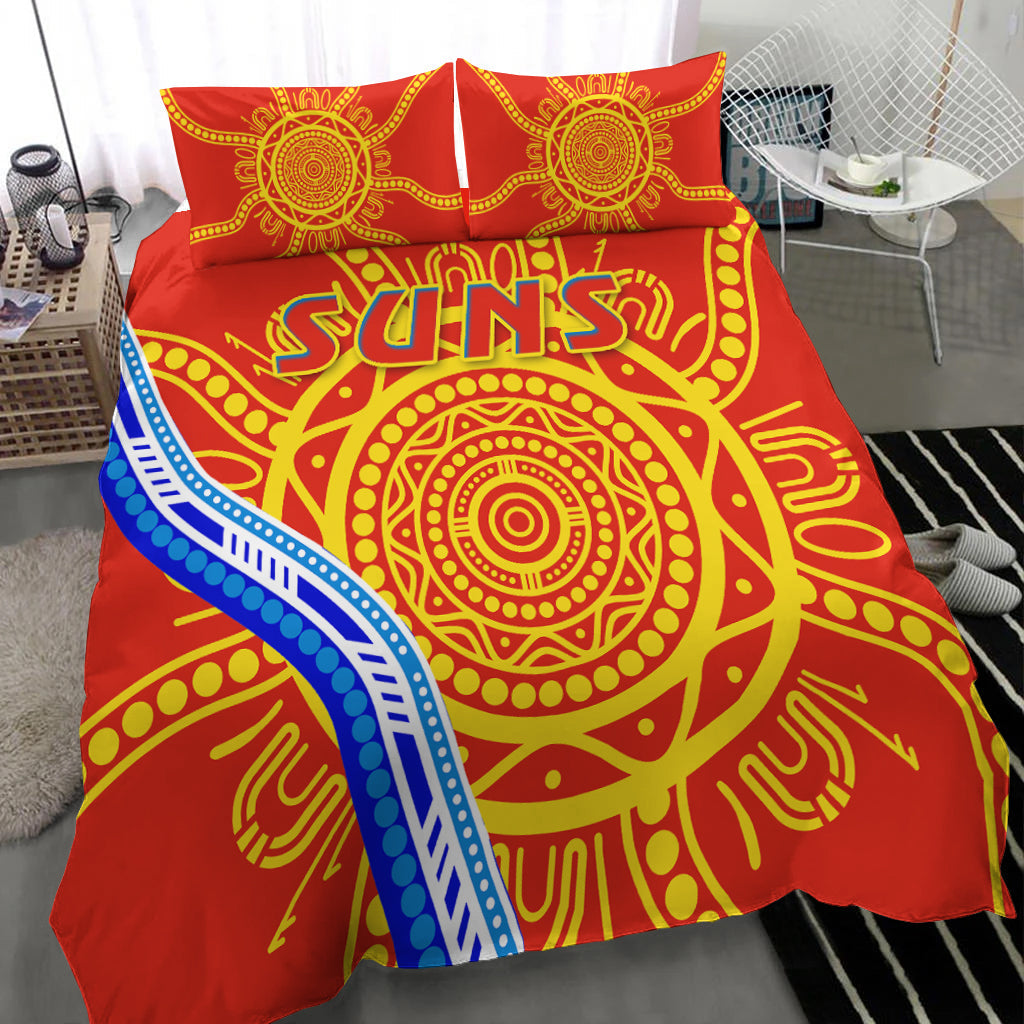 Suns Football Bedding Set Royal Gold Coast - Vibe Hoodie Shop
