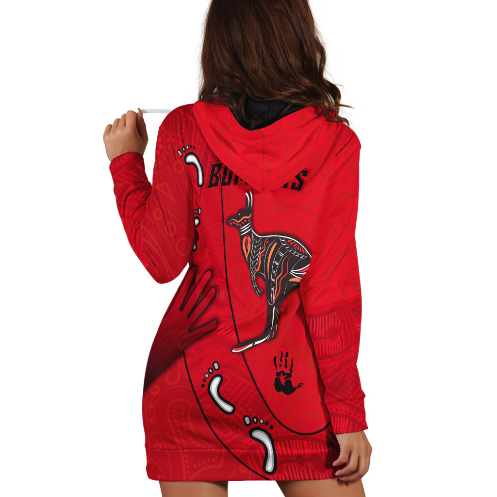 Bombers Indigenous Hoodie Dress Essendon for Life - Vibe Hoodie Shop