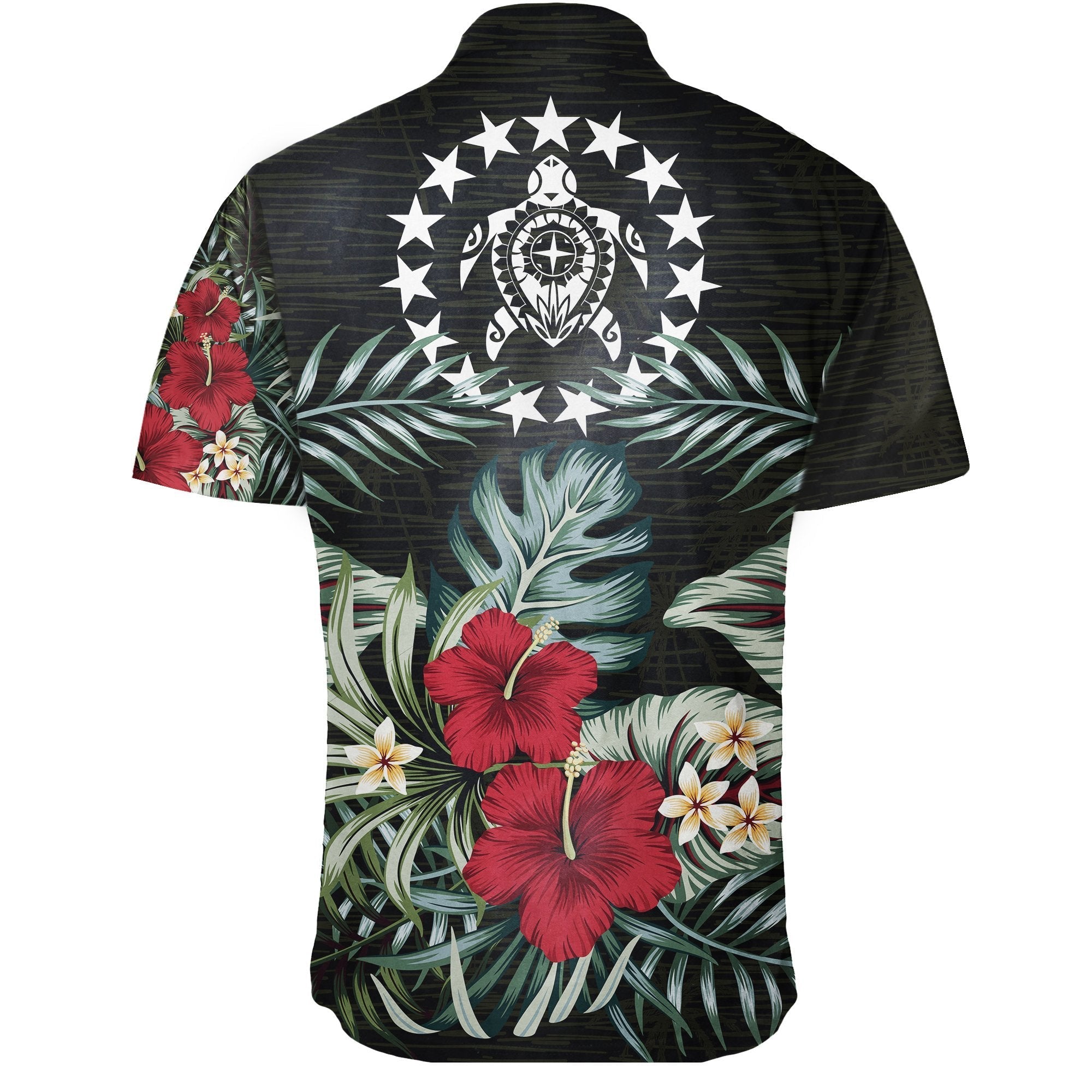 Cook Islands Hibiscus Short Sleeve Shirt - Vibe Hoodie Shop