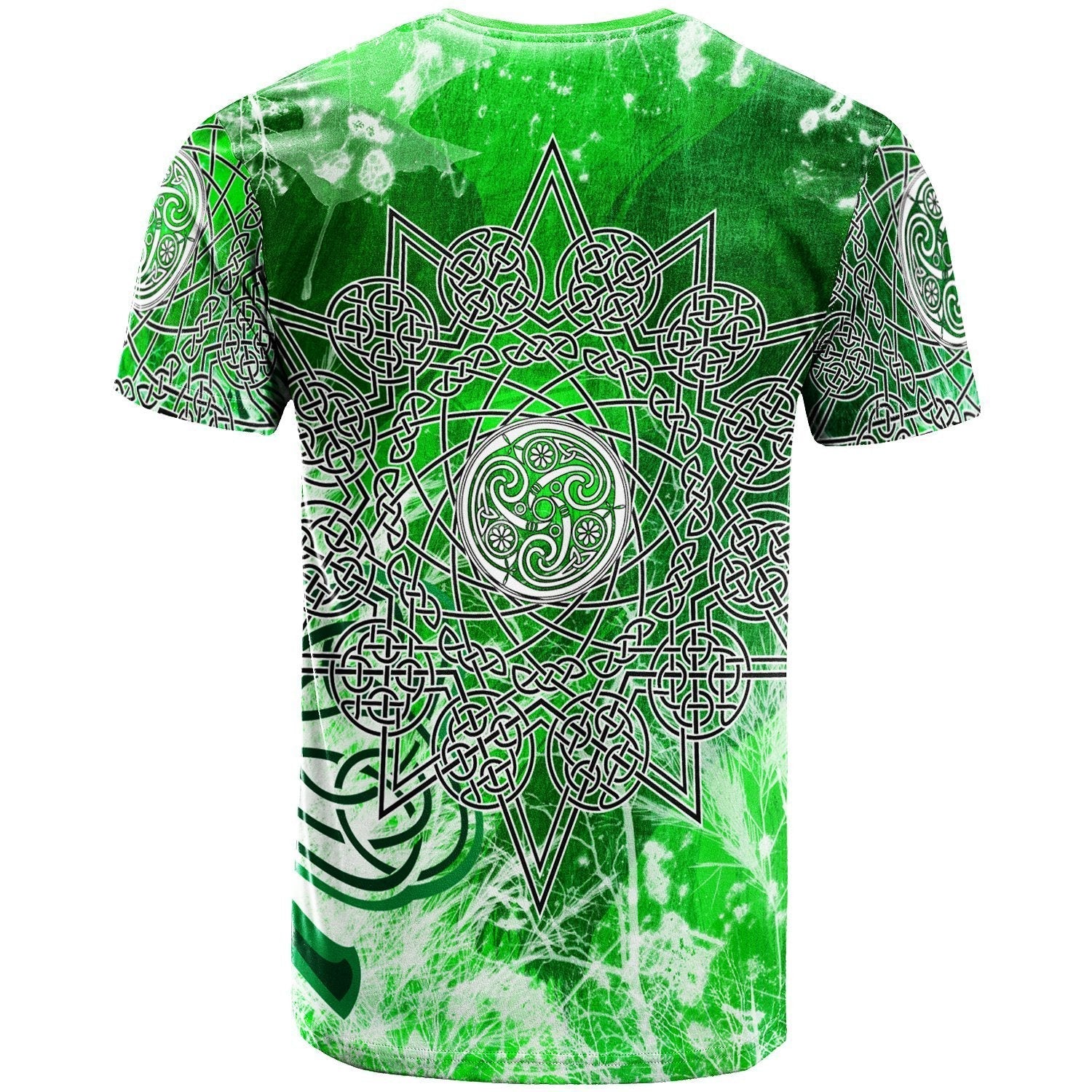 Celtic T shirt - Ancient Celtic Star Pattern Green - Vibe Hoodie Shop