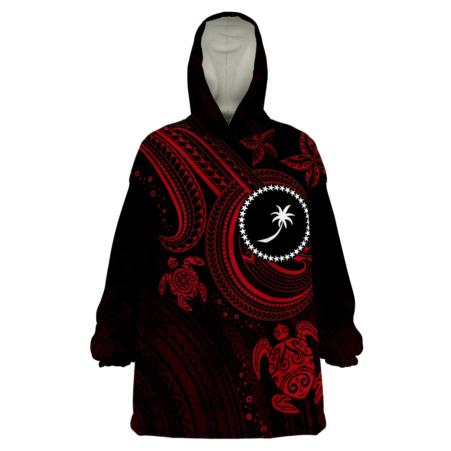 Chuuk Red Turtle Version Wearable Blanket Hoodie - Vibe Hoodie Shop