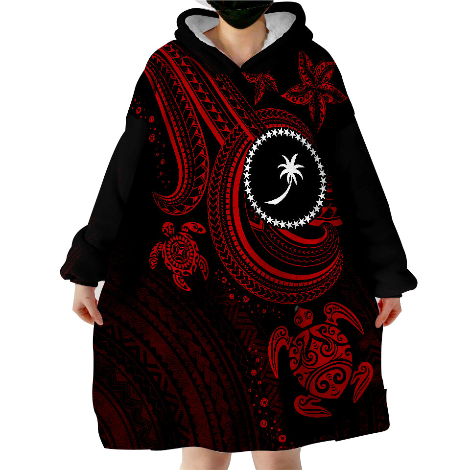 Chuuk Red Turtle Version Wearable Blanket Hoodie - Vibe Hoodie Shop