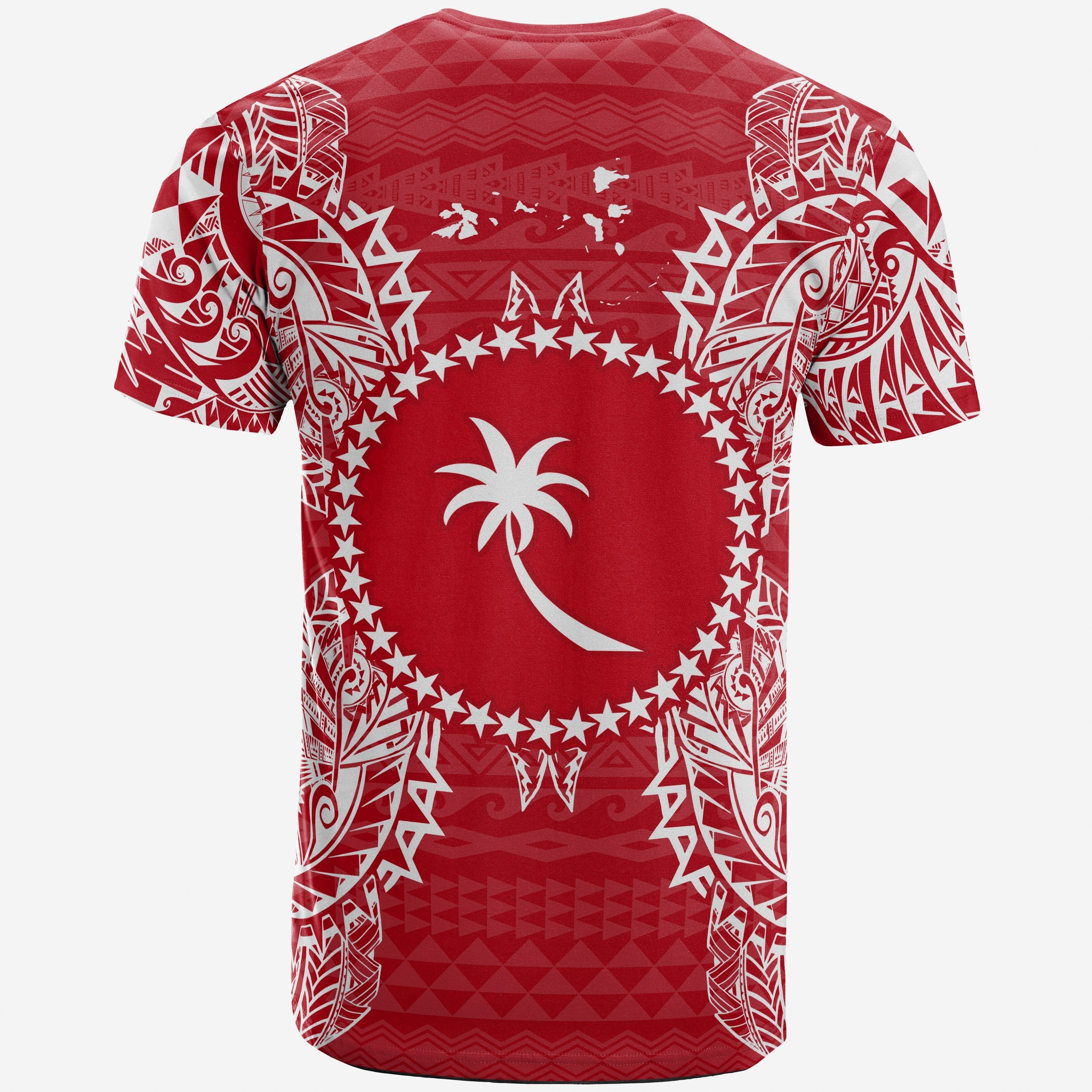 Vibe Hoodie Chuuk All T shirt - Chuuk FLag Map Polynesian Tattoo Red White - Vibe Hoodie Shop