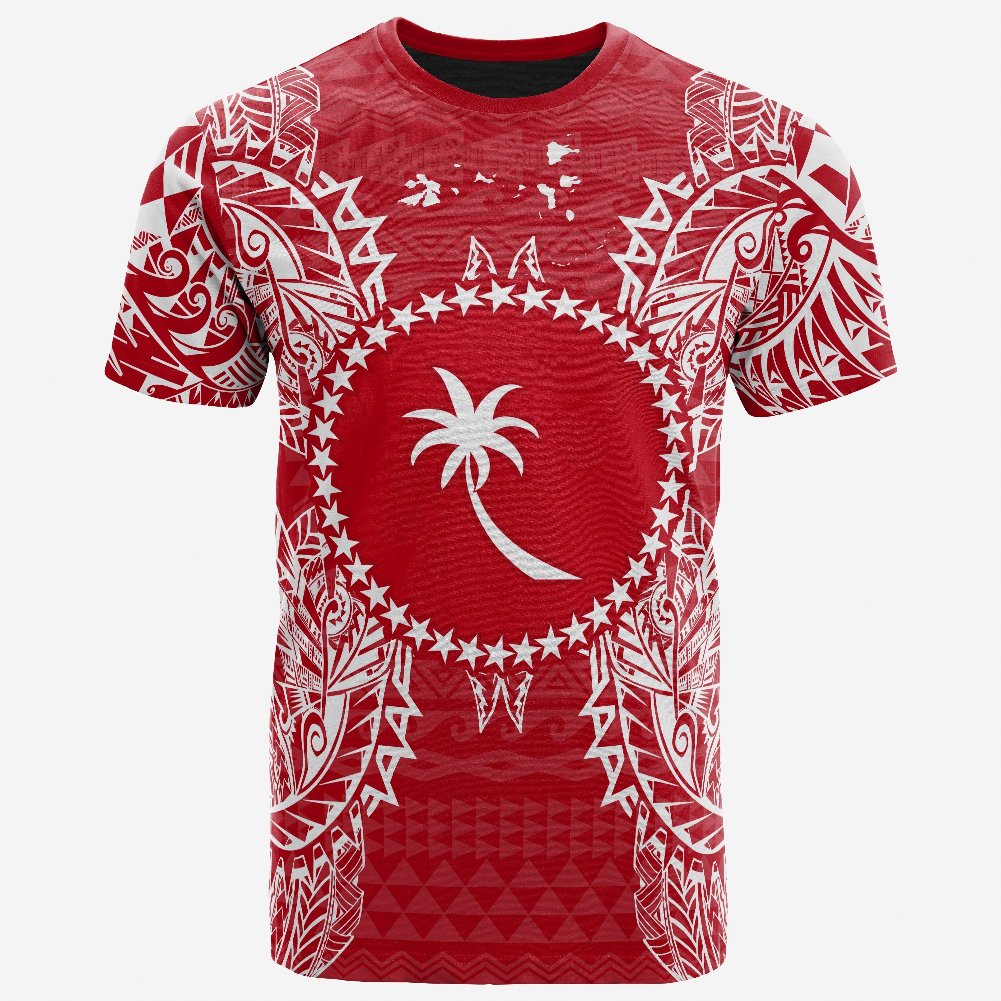 Vibe Hoodie Chuuk All T shirt - Chuuk FLag Map Polynesian Tattoo Red White - Vibe Hoodie Shop