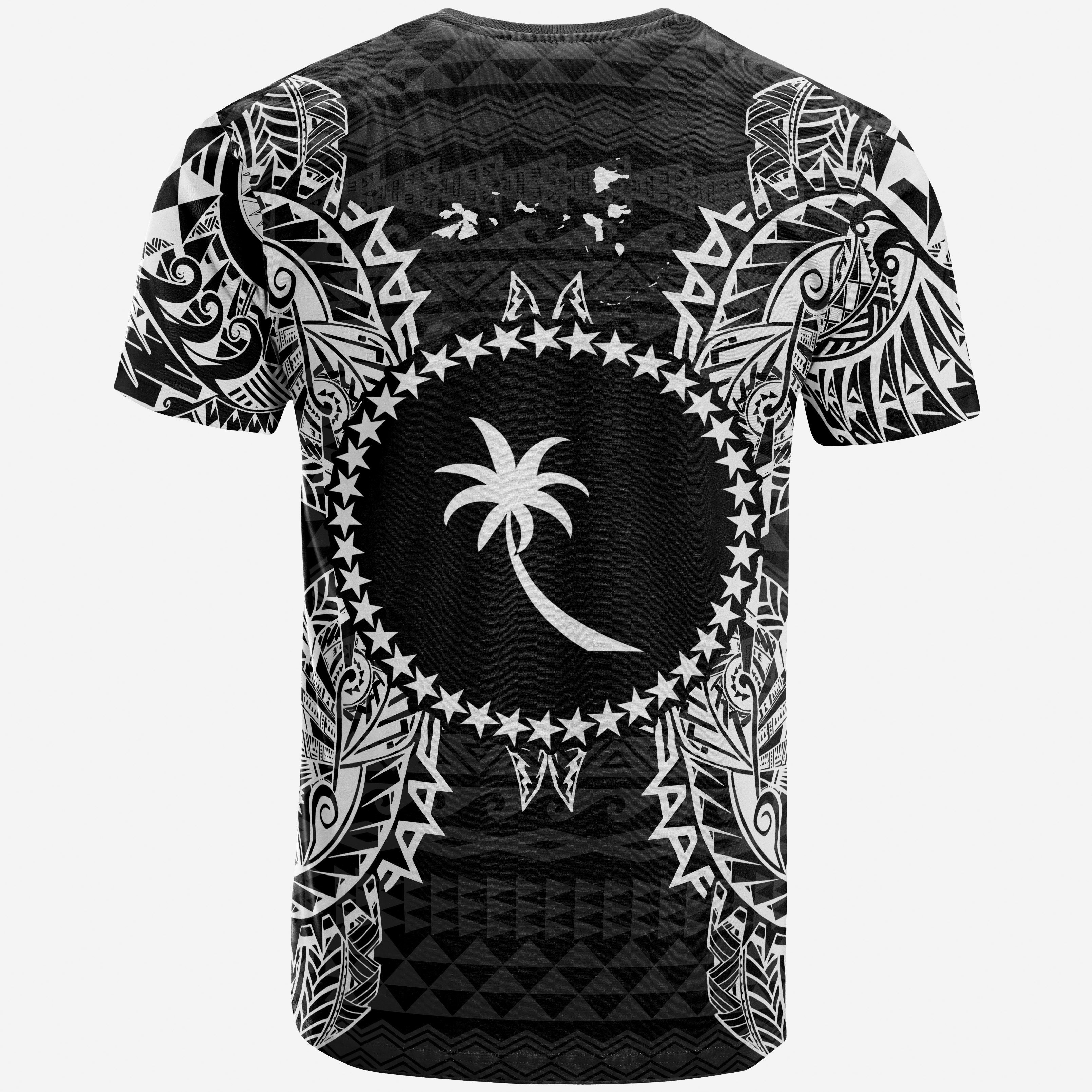 Vibe Hoodie Chuuk All T shirt - Chuuk FLag Map Polynesian Tattoo White Black - Vibe Hoodie Shop