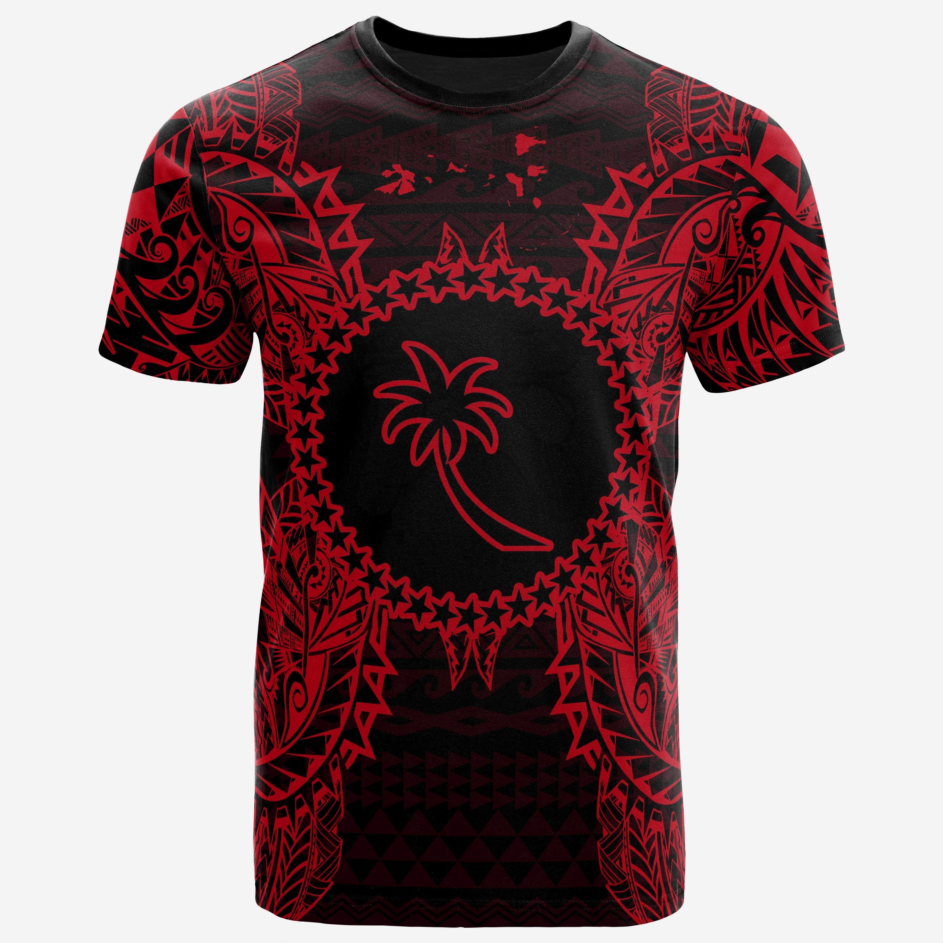 Vibe Hoodie Chuuk All T shirt - Chuuk FLag Map Polynesian Tattoo Red - Vibe Hoodie Shop