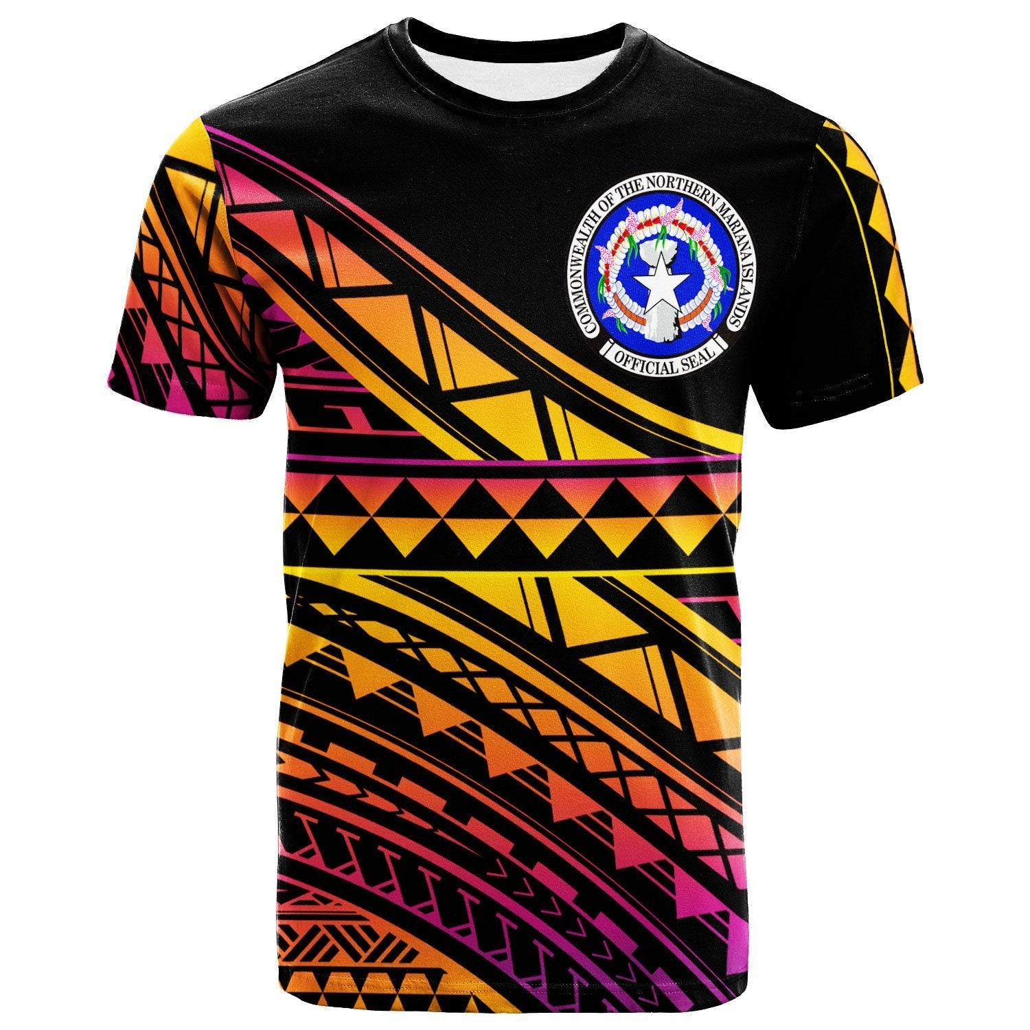 Northern Mariana Islands Custom Personalised T shirt - Special Polynesian Ornaments - Vibe Hoodie Shop