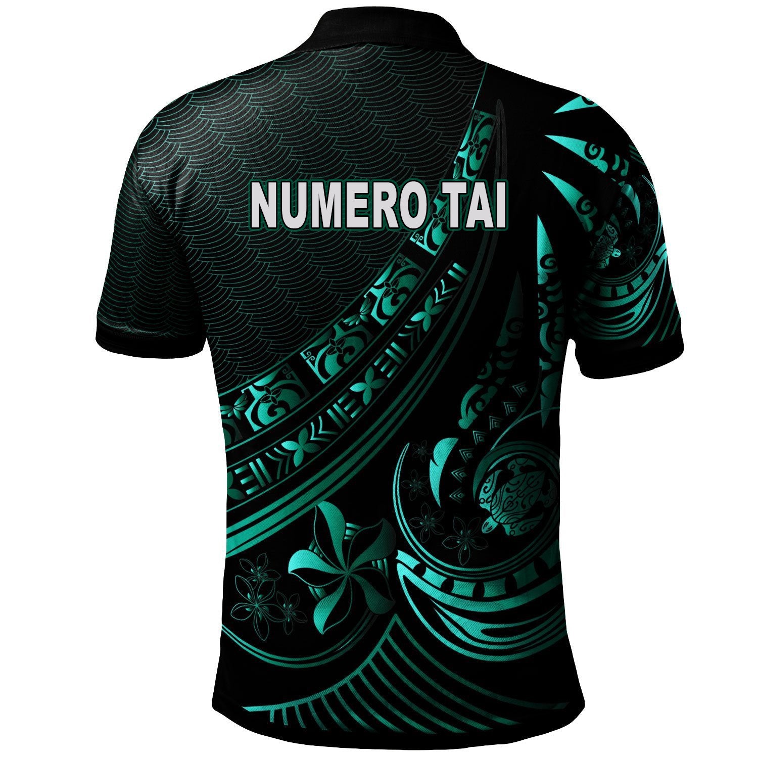 (NUMERO TAI) Cook Islands Polo Shirt - The Flow Of The Ocean Green - Vibe Hoodie Shop