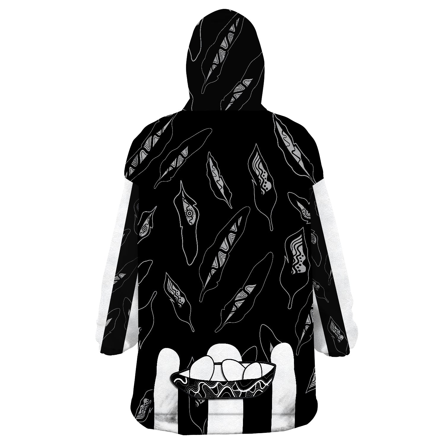 Collingwood Magpies Indigenous Guernsey No1 Version Wearable Blanket Hoodie - Vibe Hoodie Shop