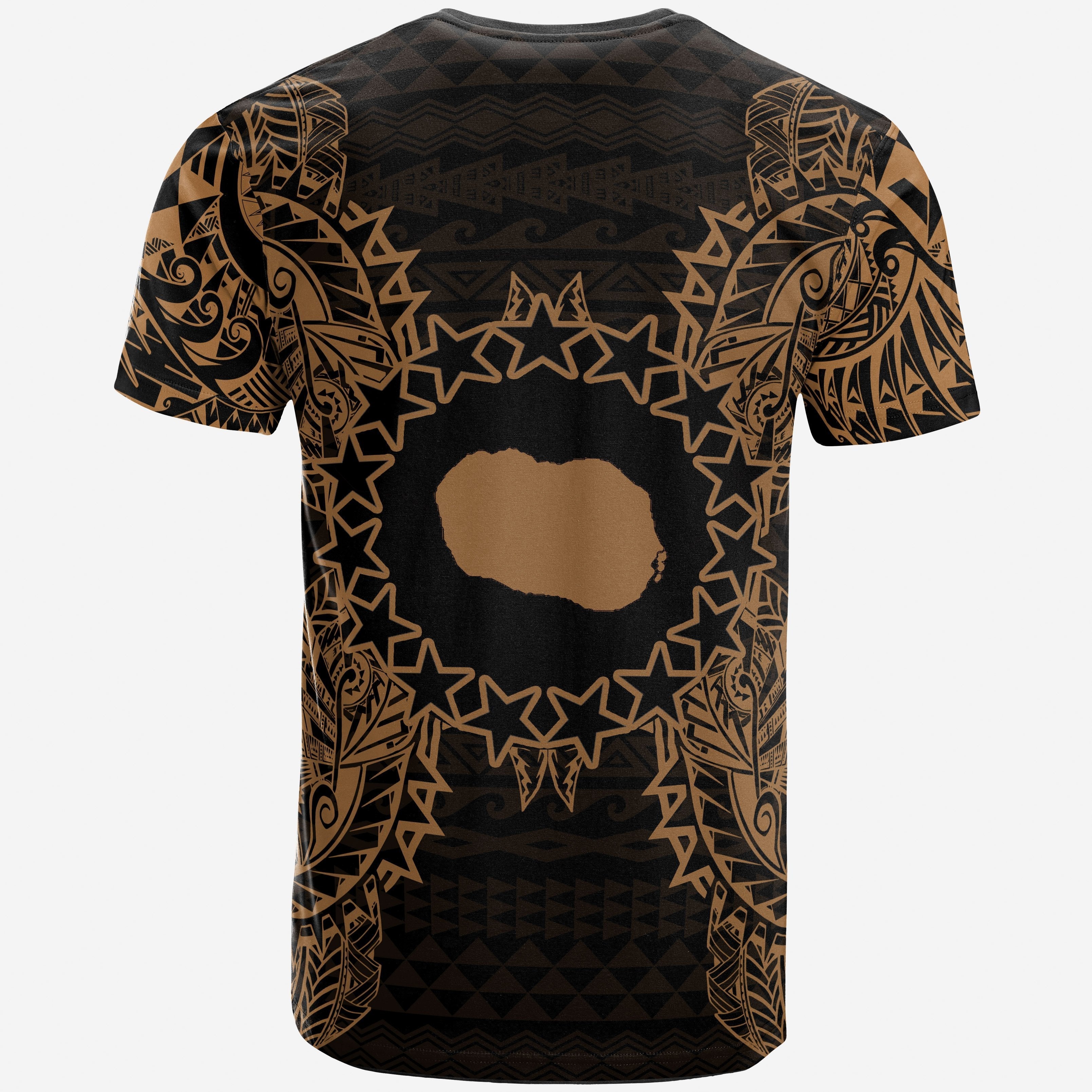 Vibe Hoodie Cook Islands Polynesian All T shirt - Cook Islands Flag Map Polynesian Tattoo Gold - Vibe Hoodie Shop
