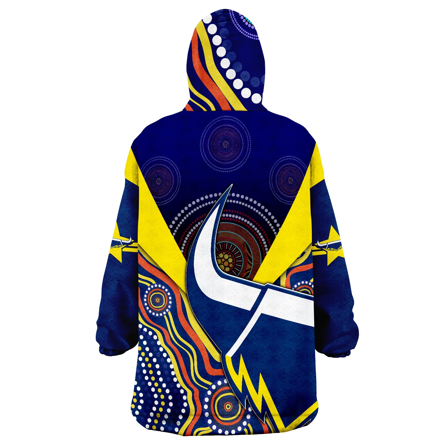 Cowboys Rugby Indigenous Arboriginal Dot Paint Navy Style Wearable Blanket Hoodie - Vibe Hoodie Shop