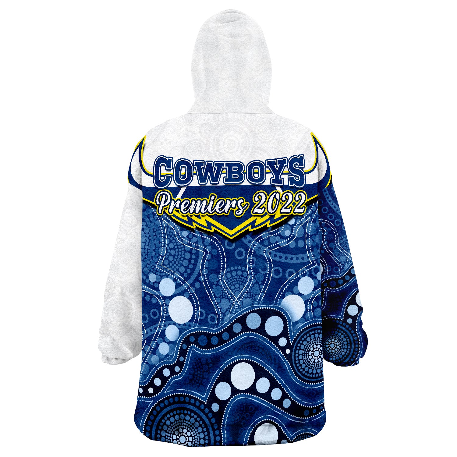 Cowboys Rugby Indigenous Pattern 2022 Premiers Sporty Style Wearable Blanket Hoodie - Vibe Hoodie Shop