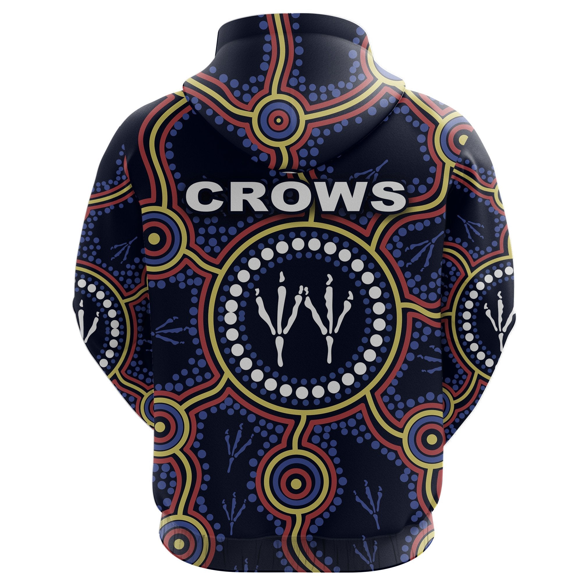 (Custom Personalised) Adelaide Zip Hoodie Indigenous Crows Footprint - Vibe Hoodie Shop