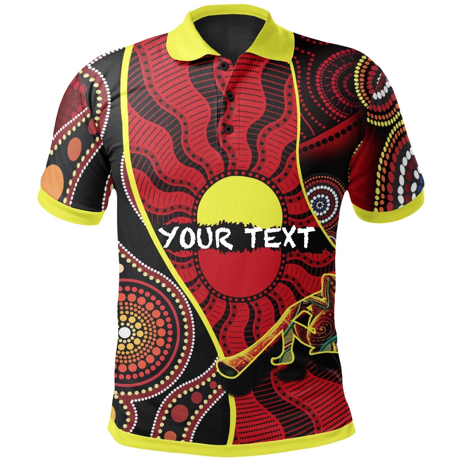 Custom Polo Shirt - Australia Aboriginal Dots With Didgeridoo - Vibe Hoodie Shop