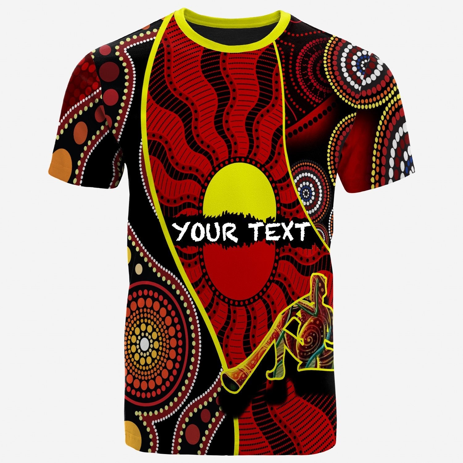 Custom T shirt - Australia Aboriginal Dots With Didgeridoo - Vibe Hoodie Shop