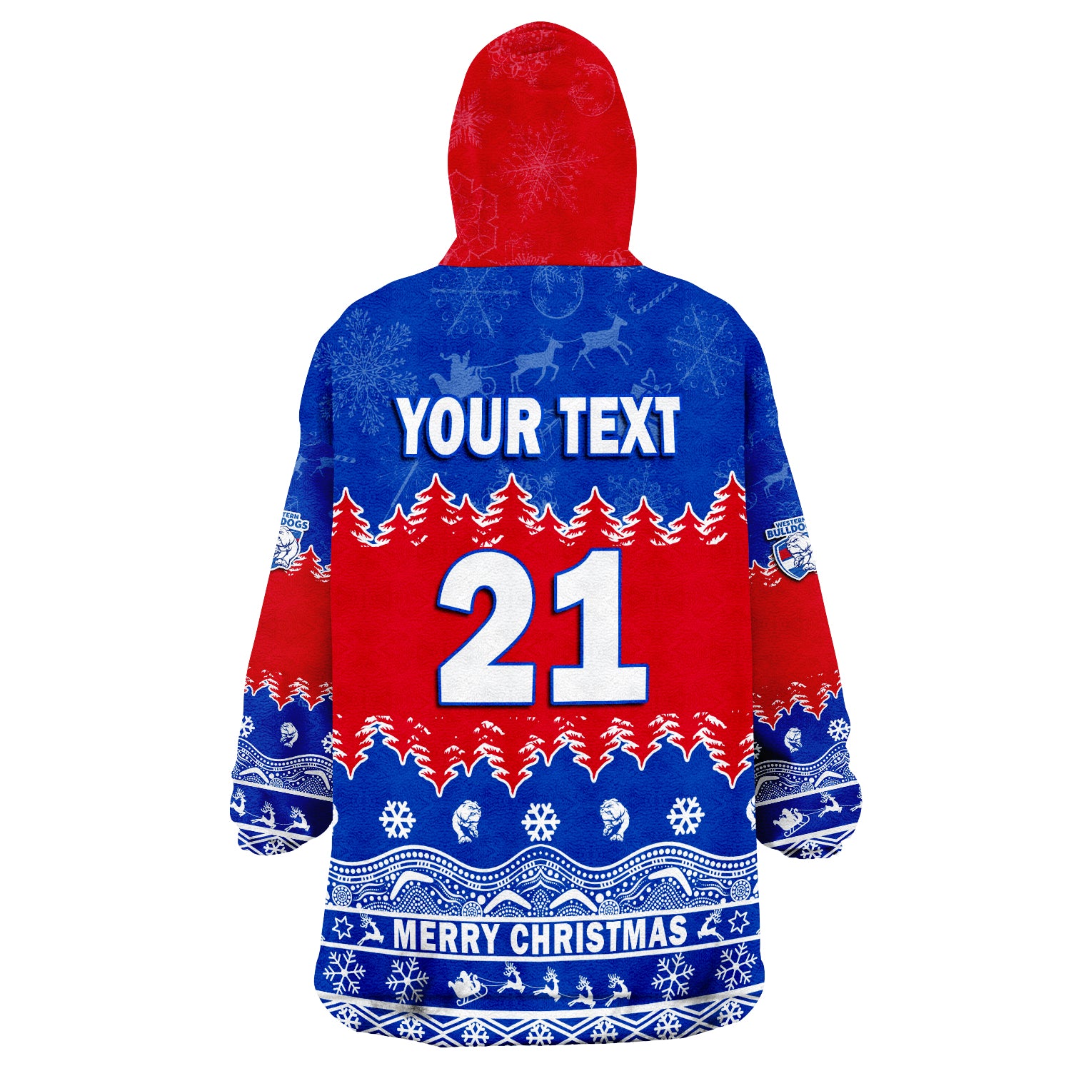 (Custom Personalised And Number) Bulldogs Unique Winter Season Dogs Merry Christmas Wearable Blanket Hoodie - Vibe Hoodie Shop